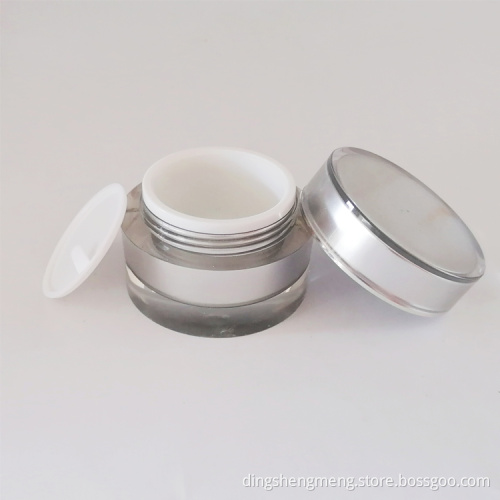 Black Classic Cylindrical Acrylic Face Cream Jar Cosmetic